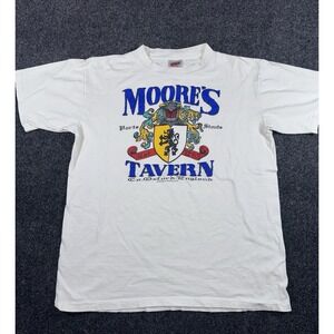 Vintage 1991 Moore's Tavern T-Shirt Oxford England Coat of Arms Oneita XL USA